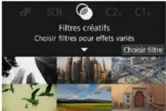 Filtres créatifs Choisir filtres pour effets variés Choisir filtre