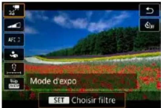 Mode d'expo SET Choisir filtre