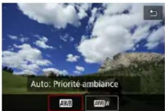 Auto: Priorité ambiance AWB AWB+