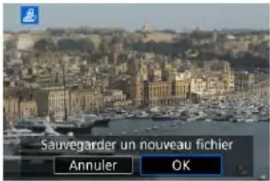 Sauvegarder un nouveau fichier Annuler OK