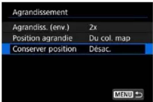 Agrandissement Agrandiss. (env.) 2x Position agrandie Du col. map Conserver position Désac.