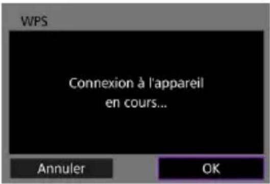 WPS Connexion à l'appareil en cours... Annuler OK