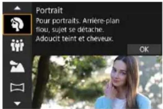 Portrait Pour portraits. Arrière-plan flou, sujet se détache. Adoucît teint et cheveux.