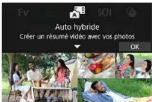 Fv A SCN Auto hybride Créer un résumé vidéo avec vos photos OK