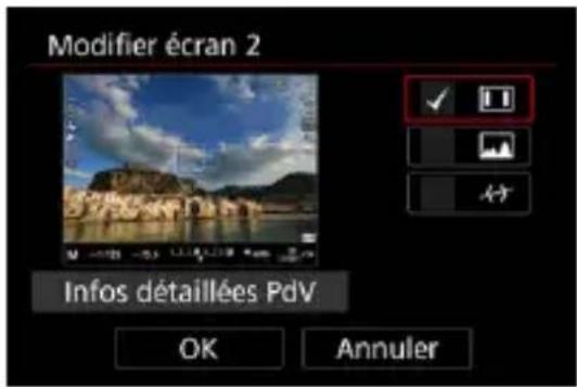 Modifier écran 2 Infos détaillées PdV OK Annuler