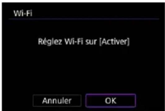 Wi-Fi Réglez Wi-Fi sur [Activer] Annuler OK