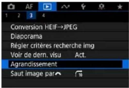 Conversion HEIF→JPEG Diaporama Régler critères recherche img Voir de dern. visu Act. Agrandissement Saut image par