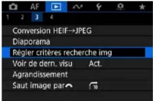 Conversion HEIF→JPEG Diaporama Régler critères recherche img Voir de dern. visu Act. Agrandissement Saut image par 10