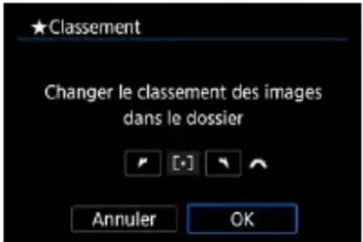 Classement Changer le classement des images dans le dossier [•] Annuler OK