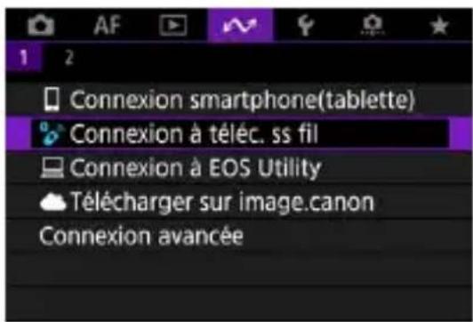 Connexion smartphone(tablette) Connexion à téléc. ss fil Connexion à EOS Utility Télécharger sur image.canon Connexion avancée