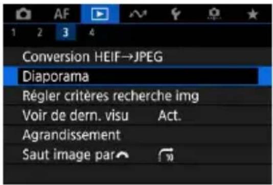 Conversion HEIF→JPEG Diaporama Régler critères recherche img Voir de dern. visu Act. Agrandissement Saut image par ↗