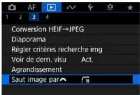 Conversion HEIF→JPEG Diaporama Régler critères recherche img Voir de dern. visu Act. Agrandissement Saut image par