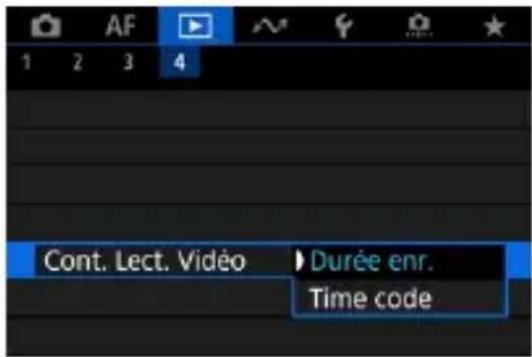 Cont. Lect. Vidéo Durée enr. Time code