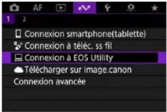 1 2 Connexion smartphone(tablette) Connexion à téléc. ss fil Connexion à EOS Utility Télécharger sur image.canon Connexion avancée