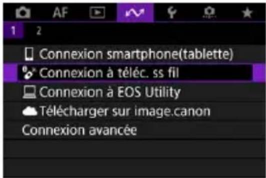 1 2 Connexion smartphone(tablette) Connexion à téléc. ss fil Connexion à EOS Utility Télécharger sur image.canon Connexion avancée