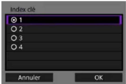 Index clè 1 2 3 4 Annuler OK