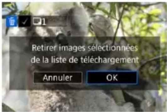 Retirer images sélectionnées de la liste de téléchargement Annuler OK
