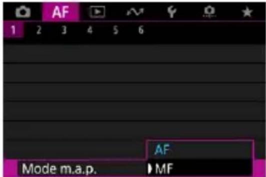 AF 1 2 3 4 5 6 AF Mode m.a.p. MF