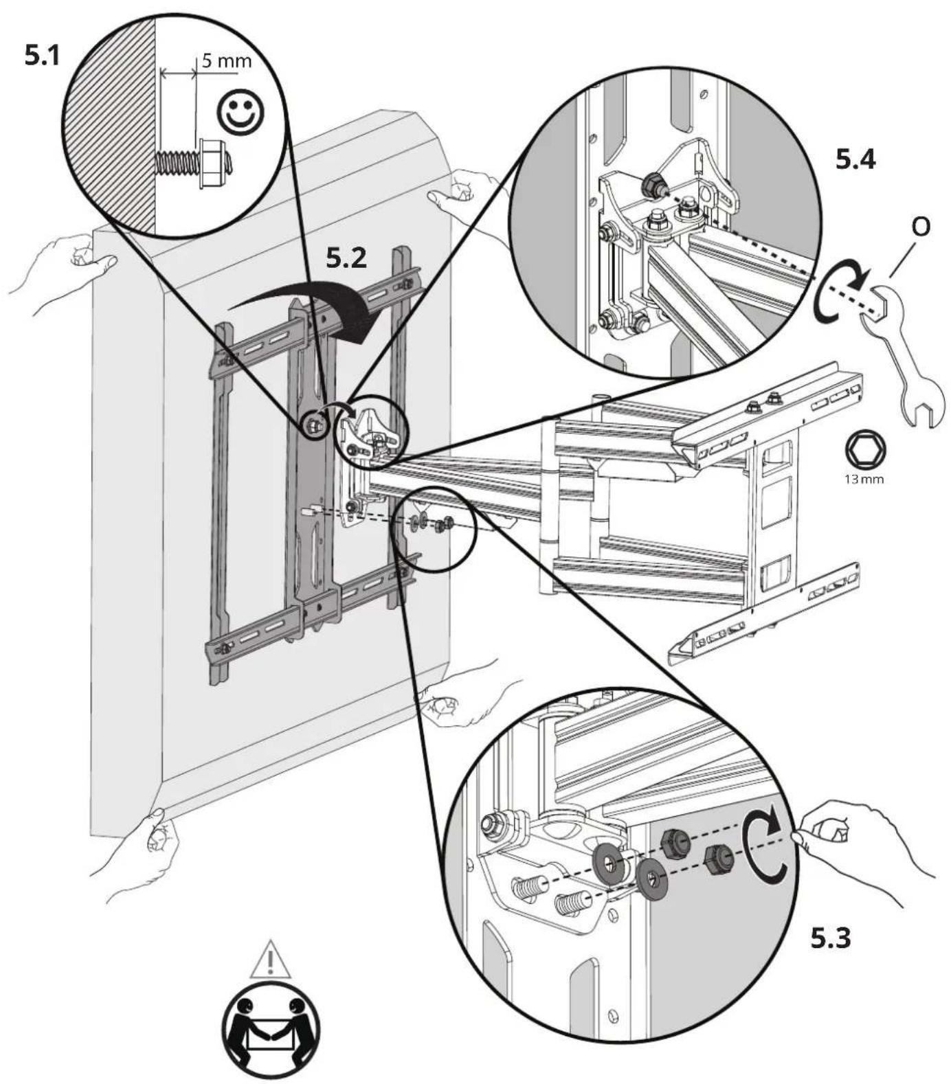 Kanto PDX650SG - Hang and Secure TV Attachez et sécurisez le téléviseur Cuelgue y asegure el televisor - 1