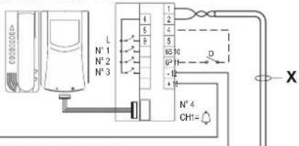 Vimar ELVOX 68IAR - ESQUEMA DE LIGAÇÃO PARA KIT MONOFAMILIAR VIDEO COM 4 MONITORES E 2 ALIMENTADOR SUPLEMENTAR ART. 6923 - 3