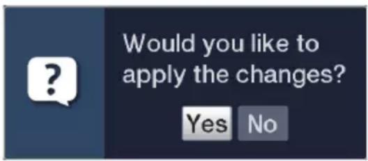Would you like to apply the changes? Yes No