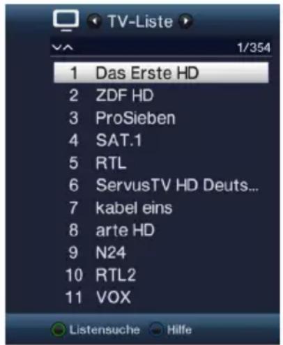 TECHNISAT Technistar S5 - Using the navigator (channel list) - 1