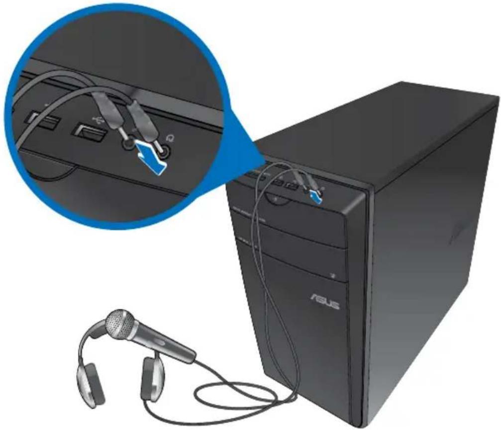 ASUS Essentio CM1730 - Anschluss von Kopfhörern und Mikrofon - 1