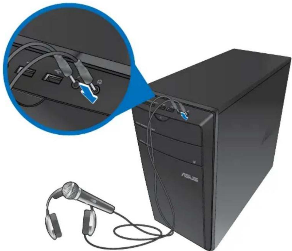 ASUS Essentio CM1730 - Conexión de unos auriculares y un micrófono - 1