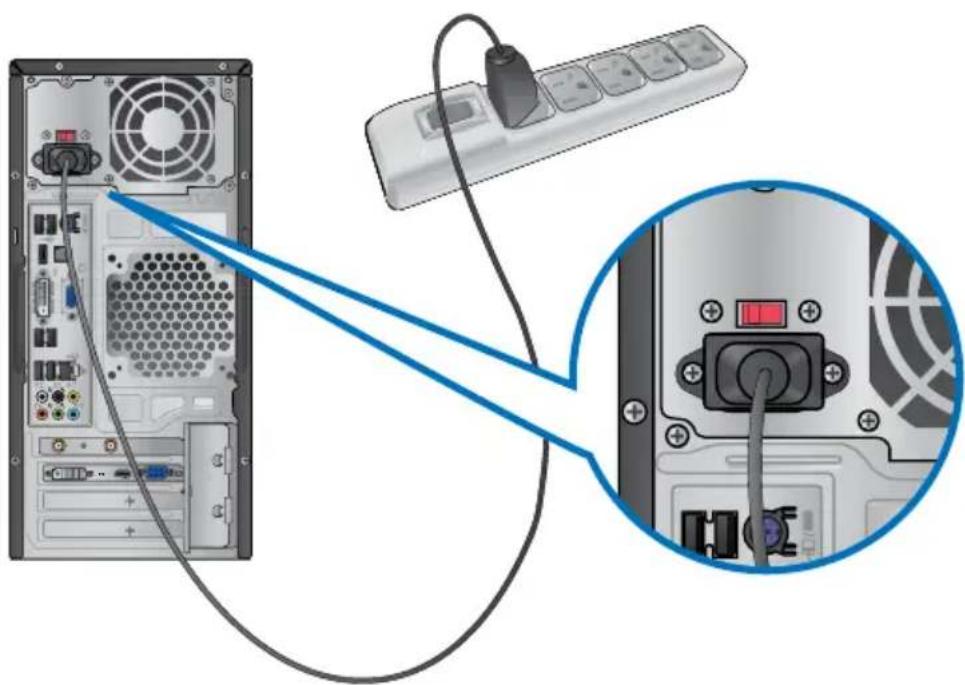 ASUS Essentio CM1730 - Conexión del cable de alimentación - 1