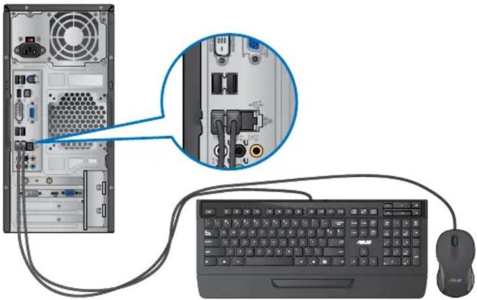 ASUS Essentio CM1730 - Connector un clavier et une souris USB - 1