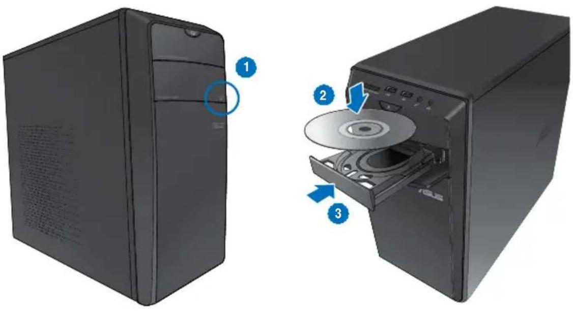 ASUS Essentio CM1730 - Het optisch station gebruiken - 1