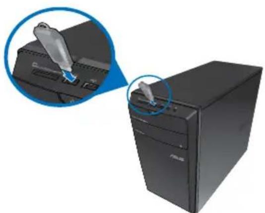 ASUS Essentio CM1730 - Pour connecter un périphérique de stockage USB : - 1
