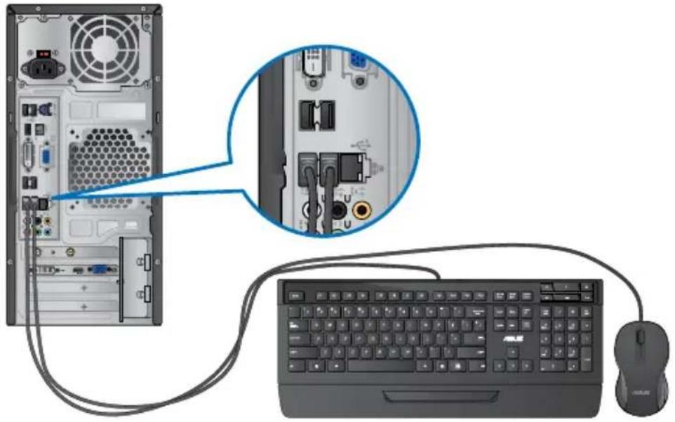 ASUS Essentio CM1730 - Anschließen einer USB-Tastatur und USB-Maus - 1