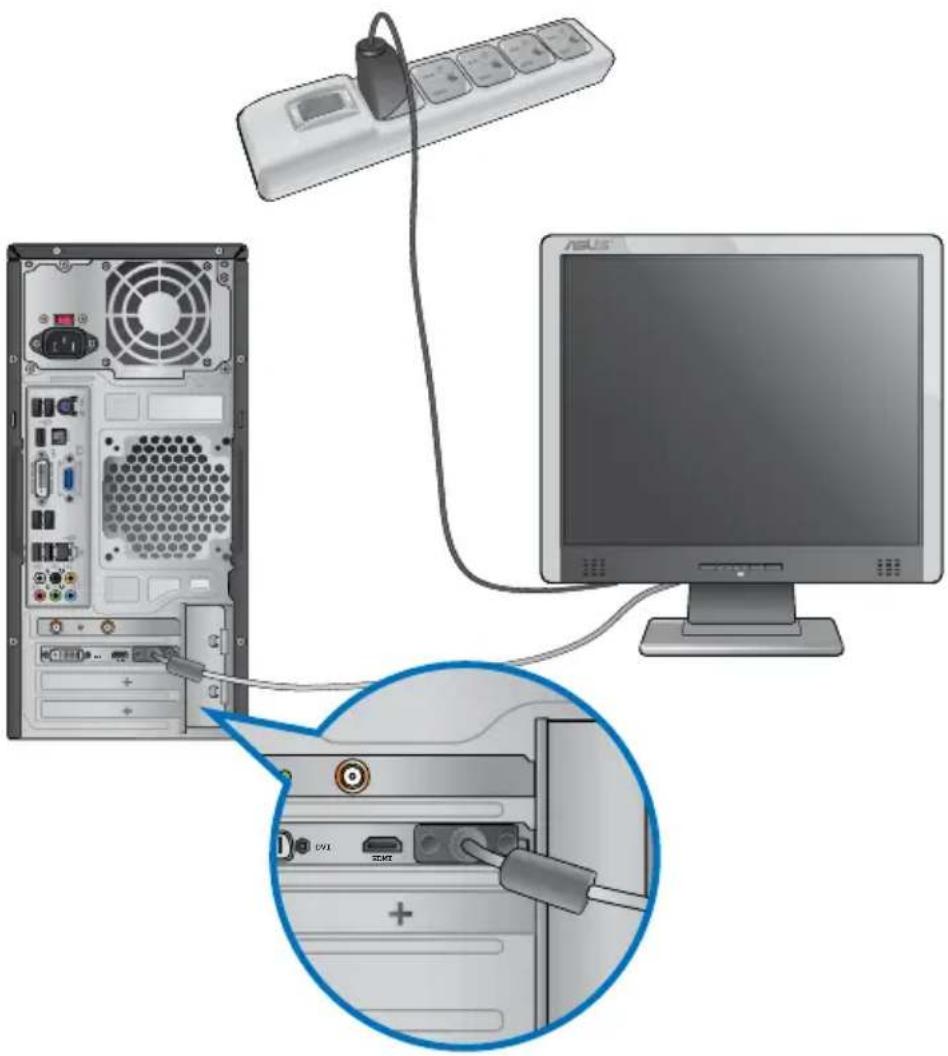 ASUS Essentio CM1730 - Para conectar un monitor externo a través de la tarjeta gráfica ASUS: - 2