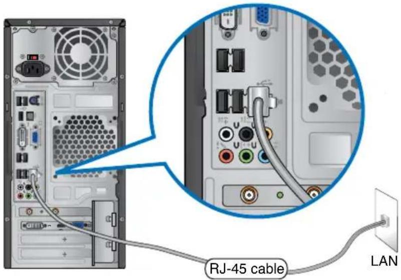 ASUS Essentio CM1730 - To connect via a LAN: - 1