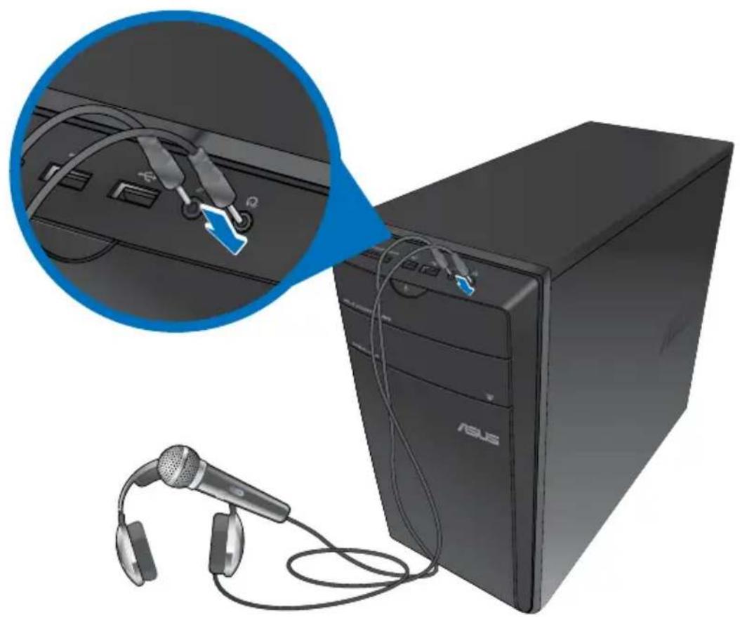 ASUS Essentio CM1730 - Connector un casque audio ou un micro - 1