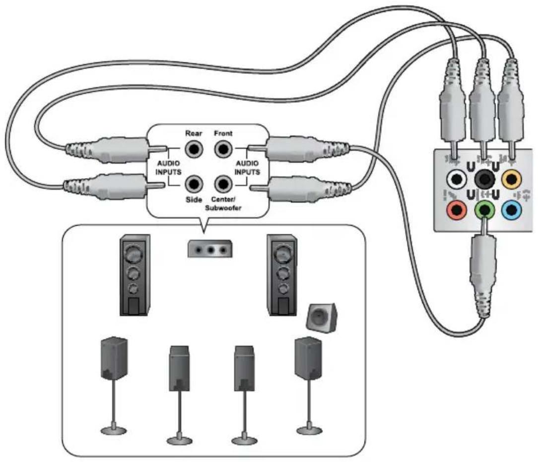 ASUS Essentio CM1730 - Microfoon en luidsprekers aansluiten - 5