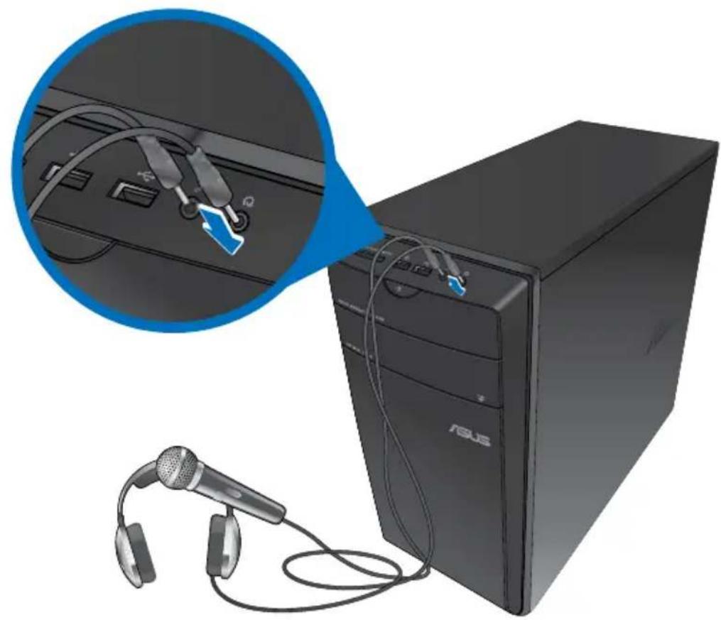 ASUS Essentio CM1730 - Microfoon en luidsprekers aansluiten - 1