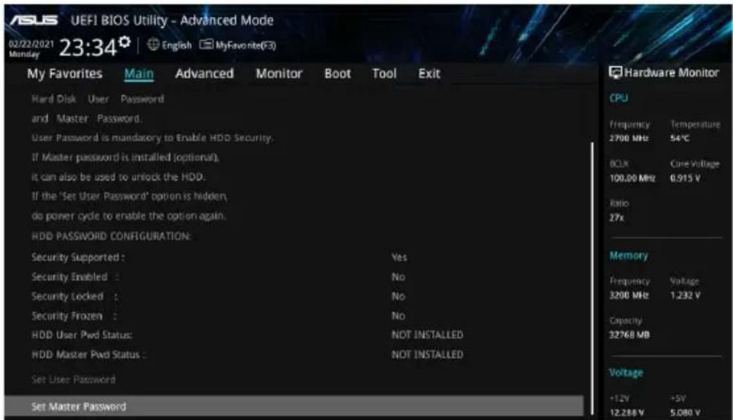 ASUS S501MD - การกําหนดตําการตั้งดําระบบป้องกัน HDD จดยไชี้ BIOS - 2