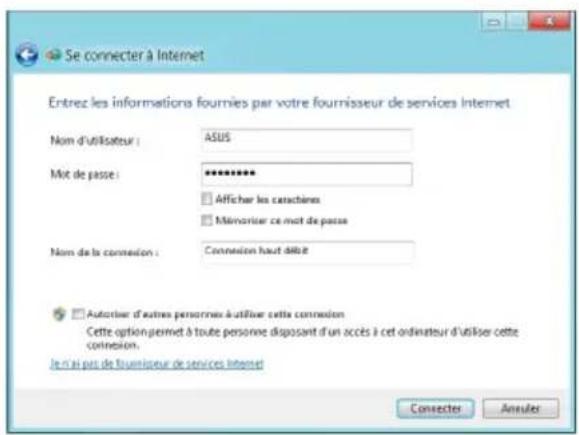 ASUS A31AN - Configurer une connexion réseau PPoE ou à adresse IP dynamique Pour configurer une connexion réseau PPoE ou à adresse IP dynamique : - 8