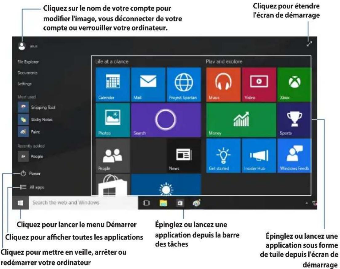 ASUS A31AMJ - Utiliser l'interface utiliser Windows® 10 - 1
