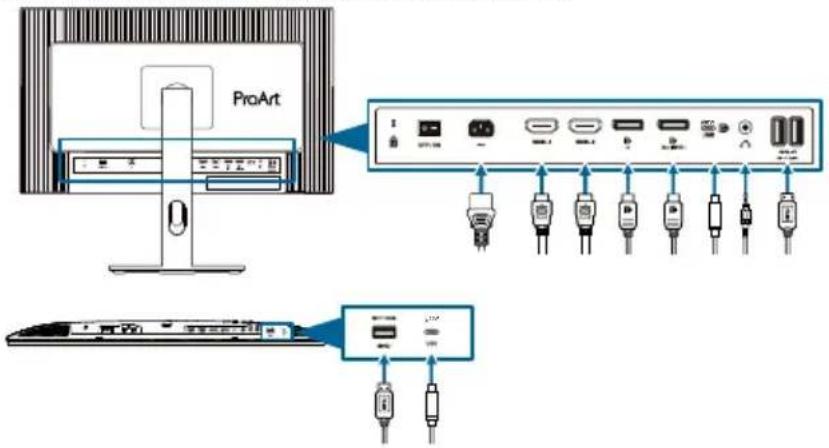 ASUS ProArt PA279CRV - Branchement des câbles - 1