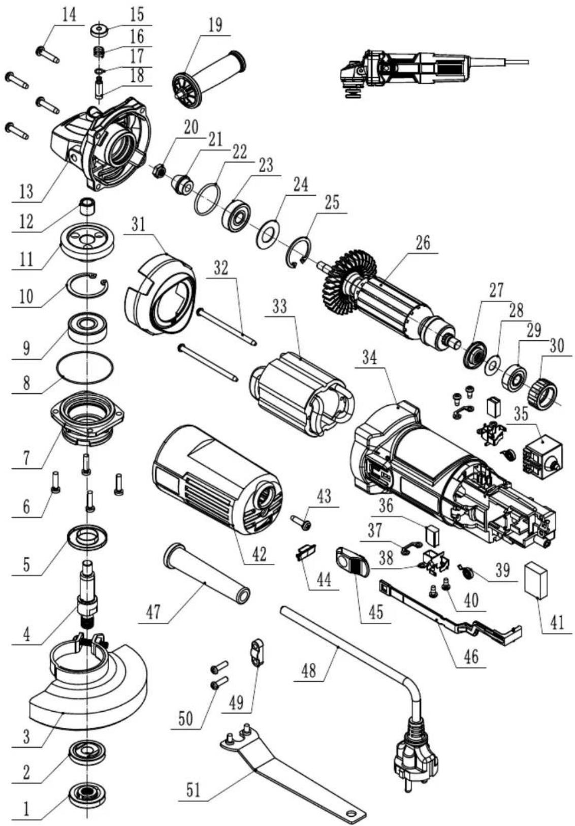 Ferm AGM1111P - Spare parts list - 1