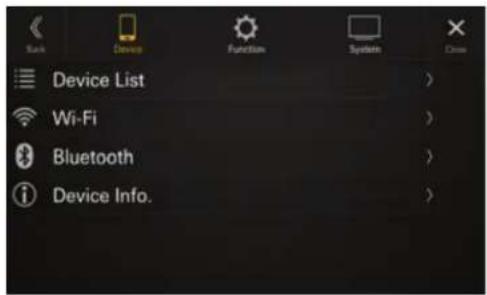 Device List Wi-Fi Bluetooth Device Info.