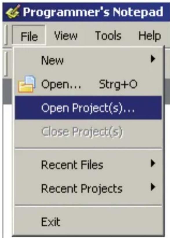 AREXX RA1PRO - Ouvrir et compiler un projet d'exemple - 1