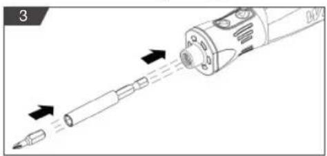 Wiha speedE - De bits of verlengstang installeren - 1