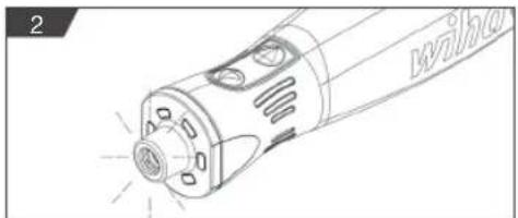 Wiha speedE - Switching the LED lamp on and off - 1