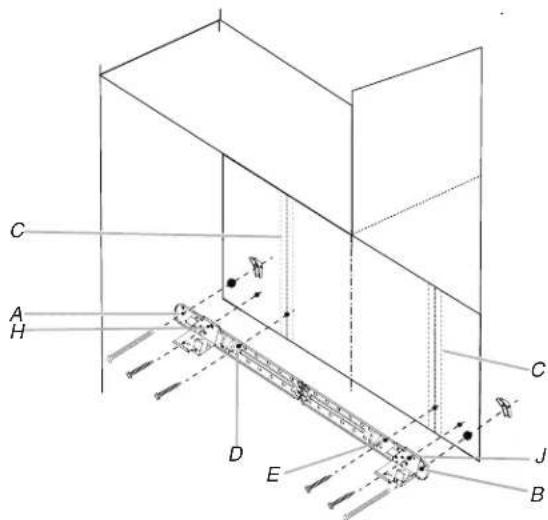 KITCHENAID KMMF330PBS - No Wall Studs at End Holes (Figure 1) - 1