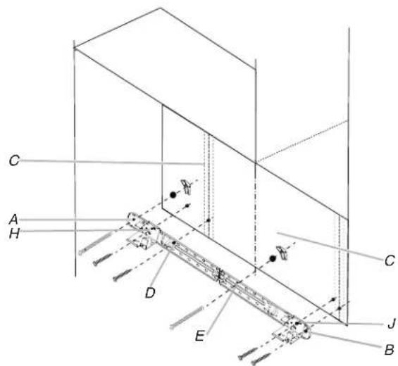 KITCHENAID KMMF330PBS - Montant mural au trou d'extrémité (figure 3) - 1