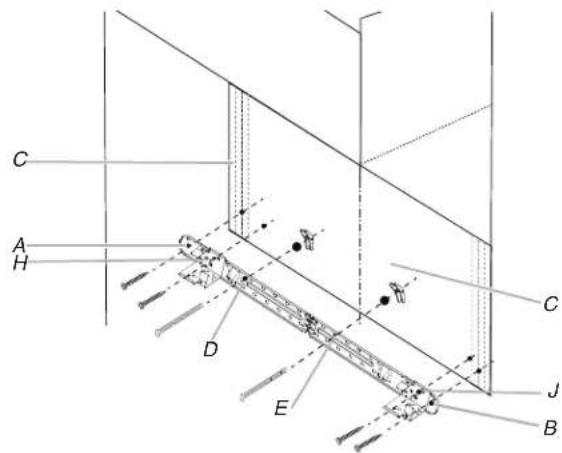 KITCHENAID KMMF330PBS - Montant mural au trou d'extrémité (figure 4) - 1